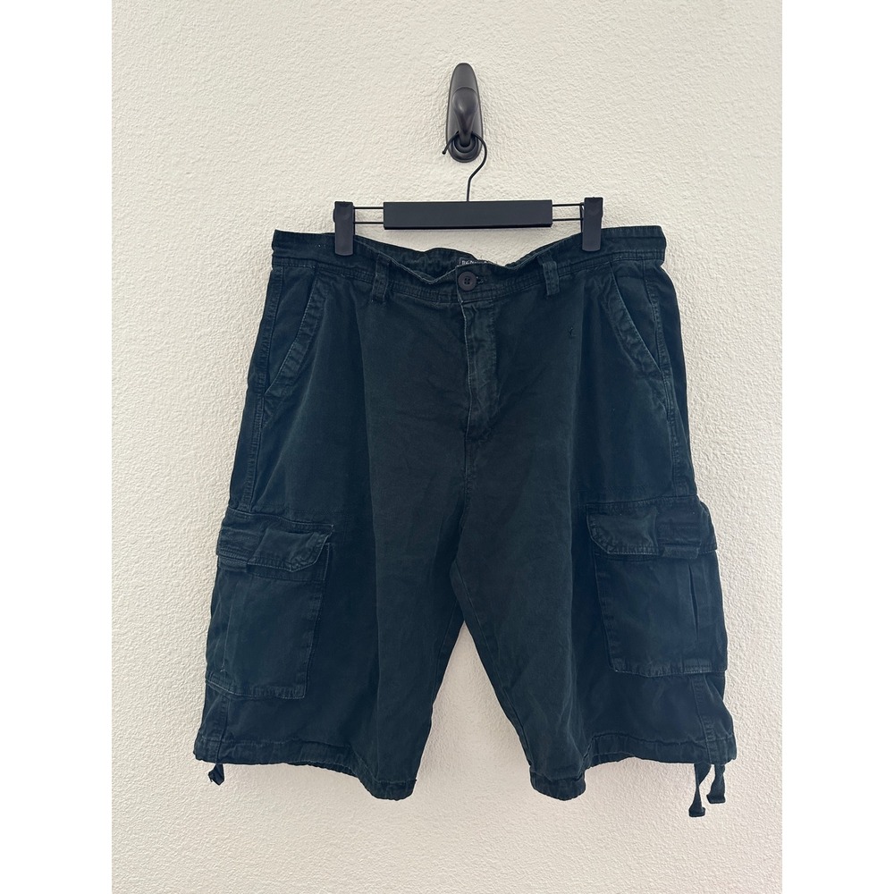 Renegade Cargo Shorts Mens 36 Black Cotton Multi Pocket Utility Outdoor Gorpcore